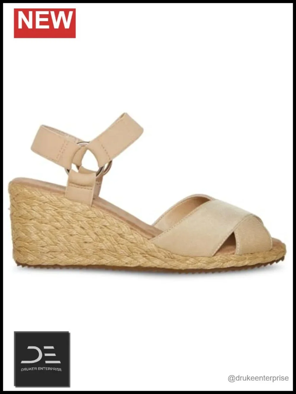 Women's Wedge Sandals Open Toe Ankle Strap Synthetic Leather